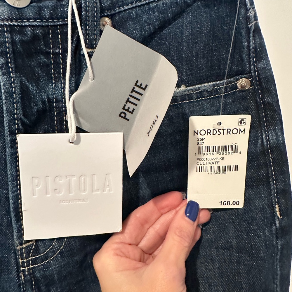 Pistola Cassie super high rise straight Denim Jeans New with tags sz 25 petite - Picture 8 of 10